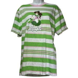 Boxlunch Sailor Moon Sailor Jupiter Portrait Stripe T-Shirt Green Size XL
